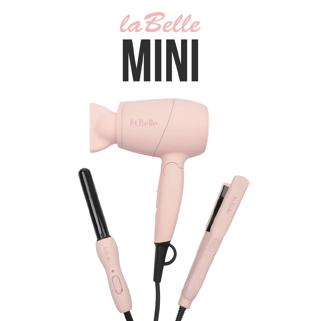 La Belle, Mini Pink Hair Straightener, Travel Size Compact Styling Tool, Pink
