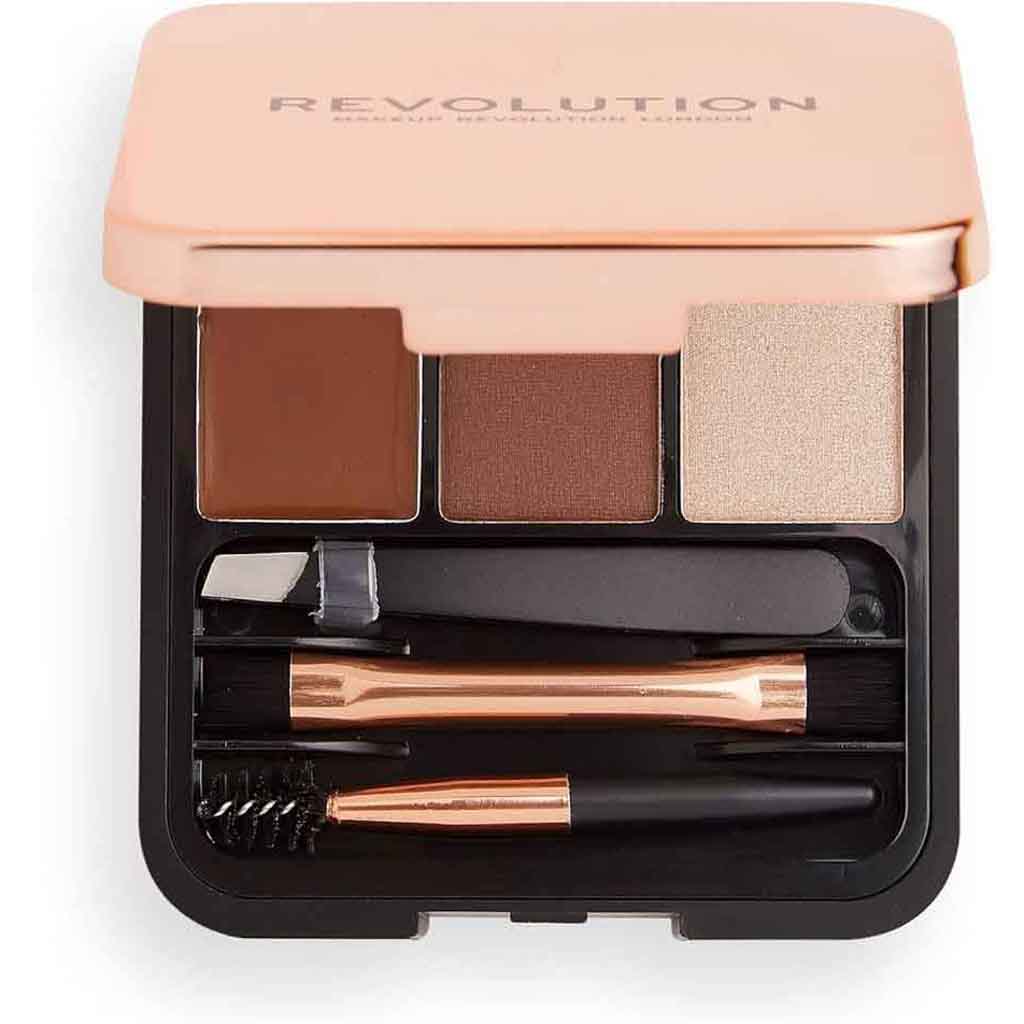 Makeup Revolution, Brow Sculpt Kit, Complete eyebrow shaping and defining kit, Dark brown