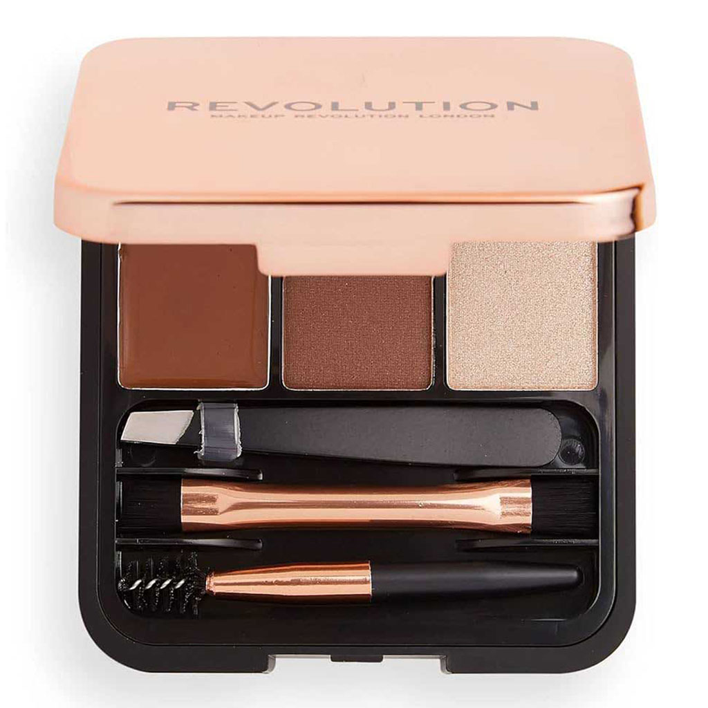 Makeup Revolution, Brow Sculpt Kit, Complete eyebrow shaping and defining kit, Dark brown