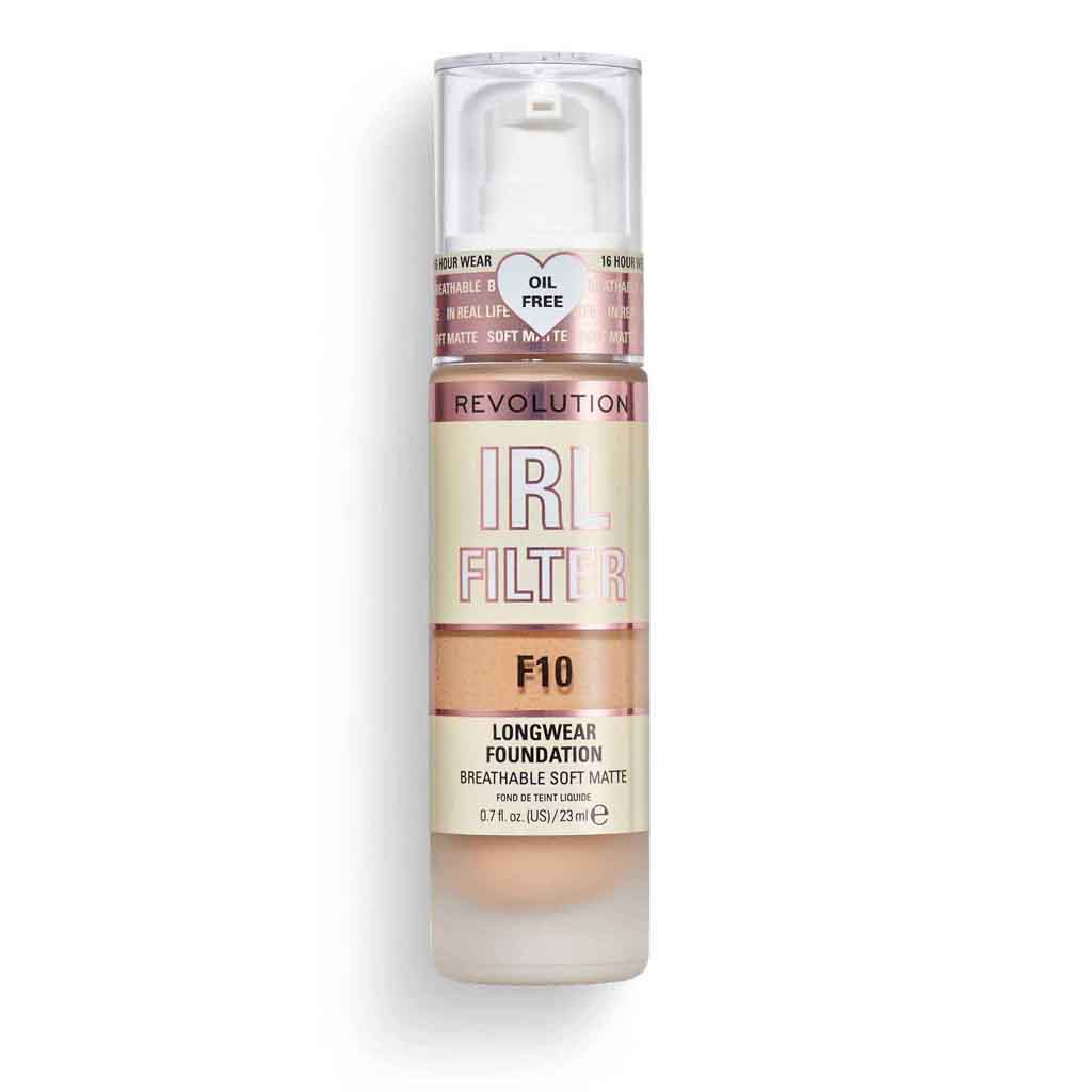 Makeup Revolution, IRL Filter Longwear Foundation F10, Longwear foundation for flawless natural finish