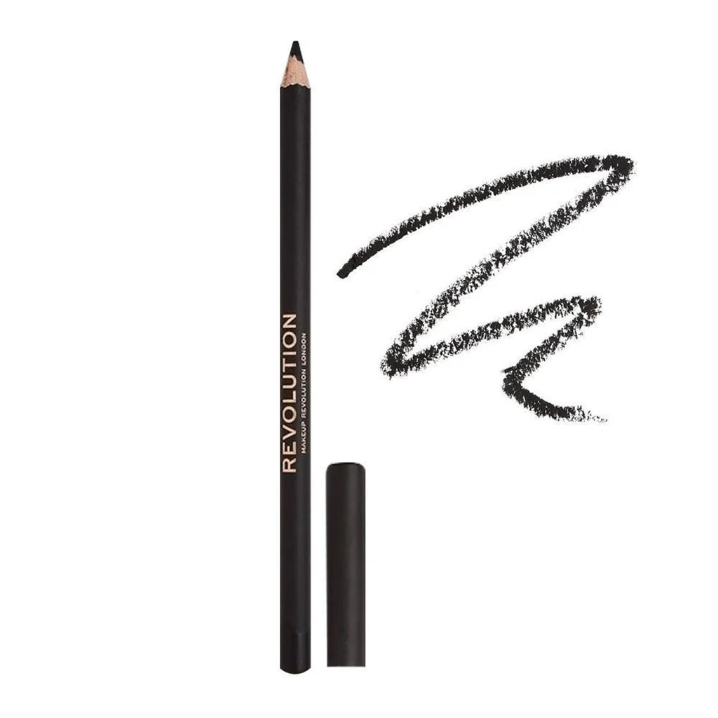 Makeup Revolution, Kohl Eyeliner Black, Intense black kohl pencil for eye definition