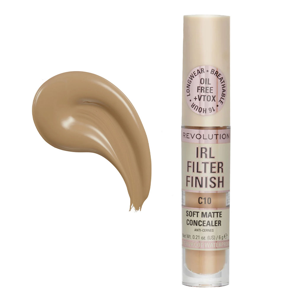 Makeup Revolution, Filter Finish Concealer C10, Lightweight concealer for natural skin coverage