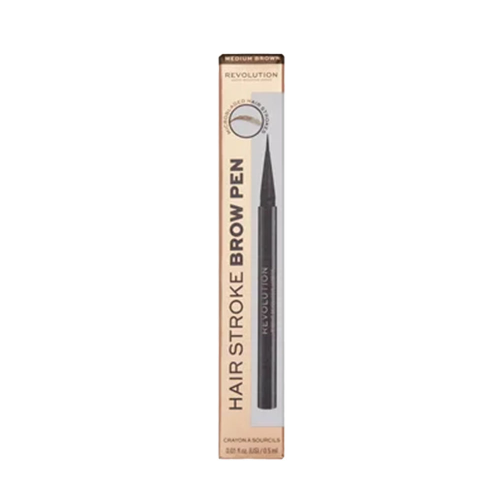 Makeup Revolution, Hair Stroke Brow Pen Medium Brown, Precision pen for natural hair-like brows