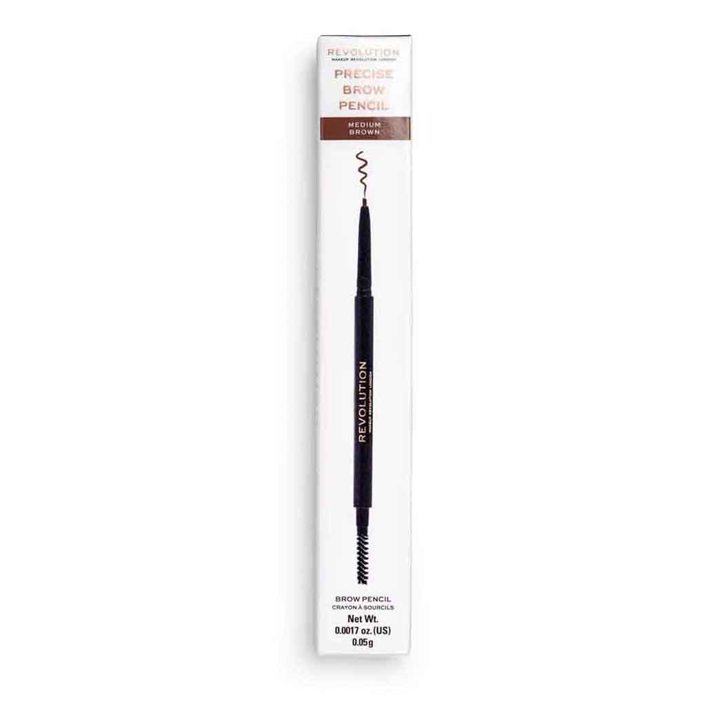 Makeup Revolution, Precise Brow Pencil Medium Brown, Fine tip eyebrow pencil for natural definition