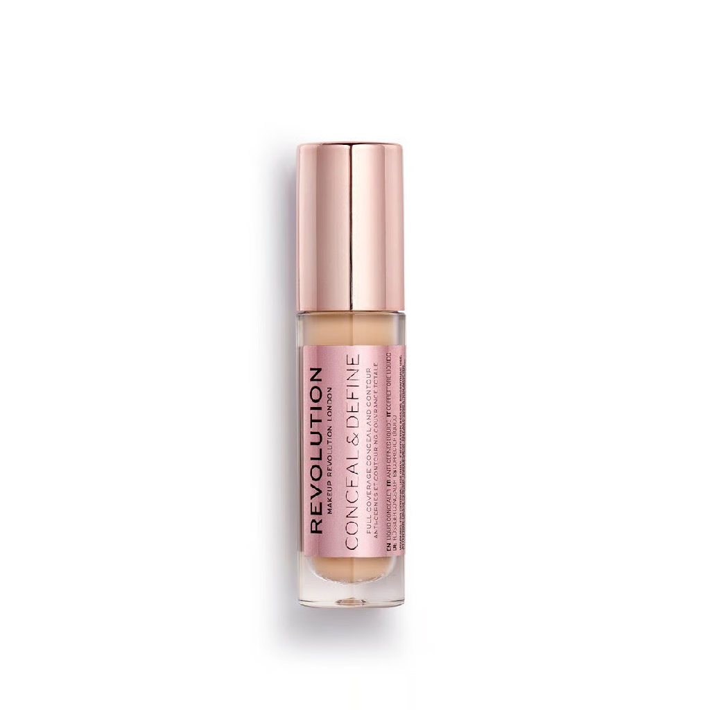Makeup Revolution, Conceal & Define Concealer, Full coverage liquid concealer for flawless skin, C7