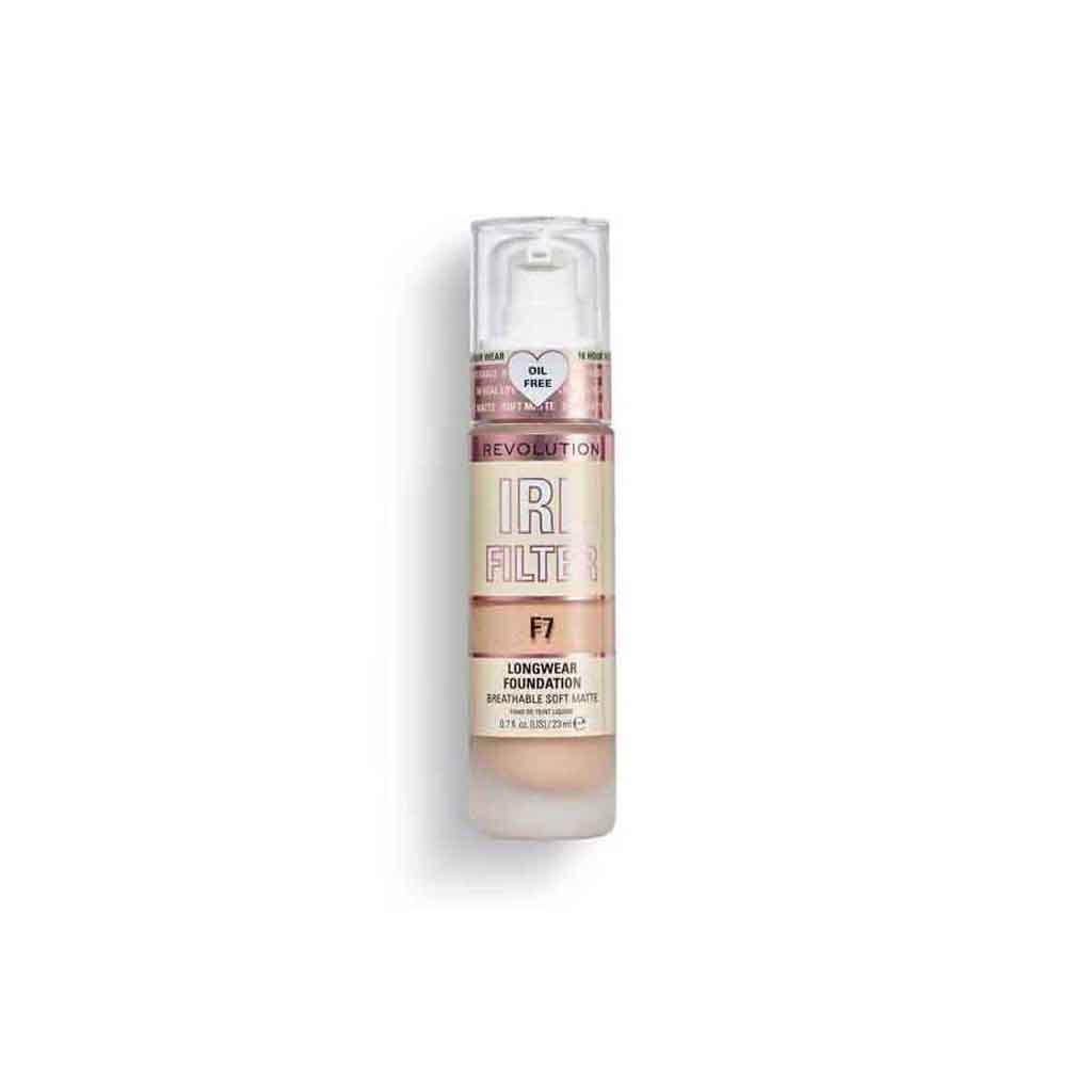 Makeup Revolution, IRL Filter Longwear Foundation F7, Lightweight foundation with natural finish