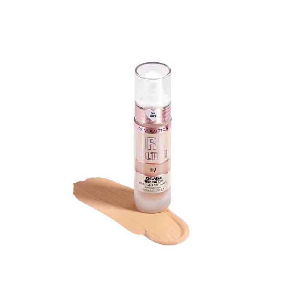 Makeup Revolution, IRL Filter Longwear Foundation F7, Lightweight foundation with natural finish