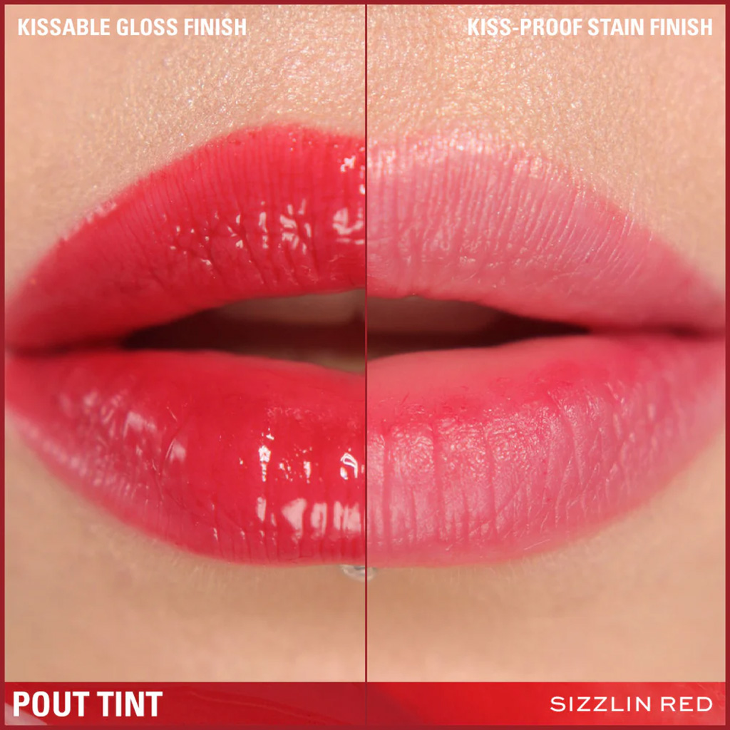 Makeup Revolution, Pout Tint, Long-lasting vibrant red lip tint, Sizzlin red