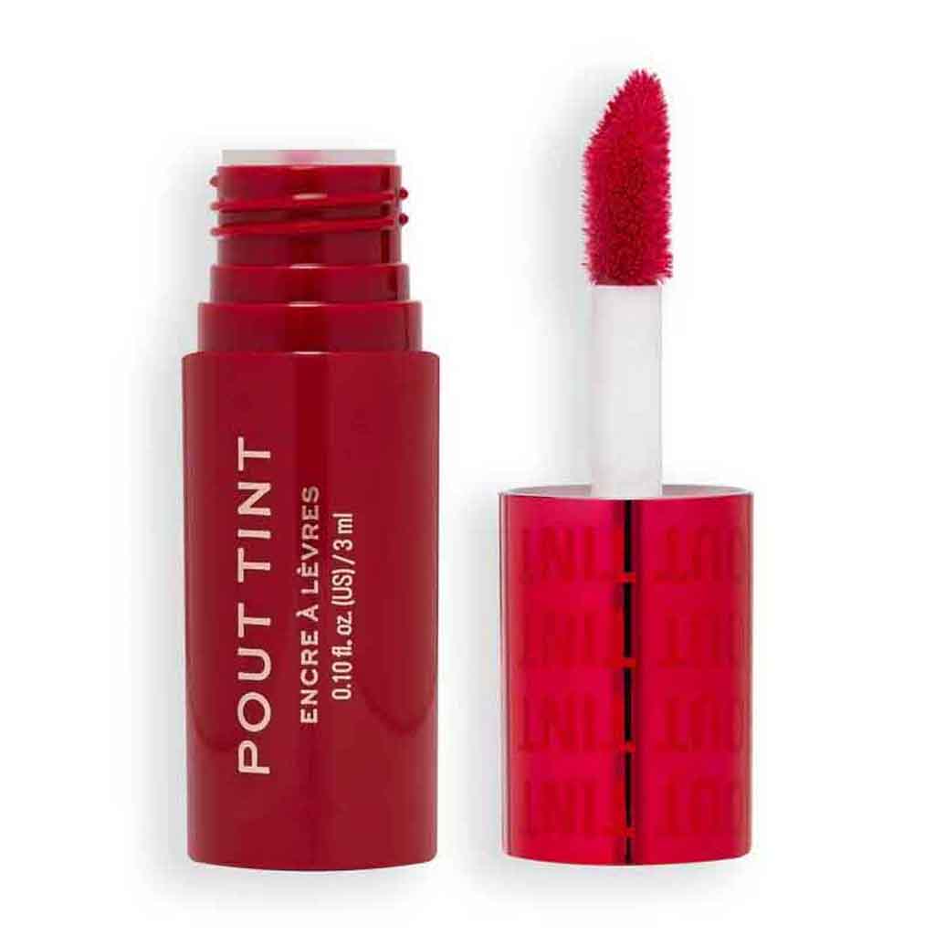 Makeup Revolution, Pout Tint, Long-lasting vibrant red lip tint, Sizzlin red