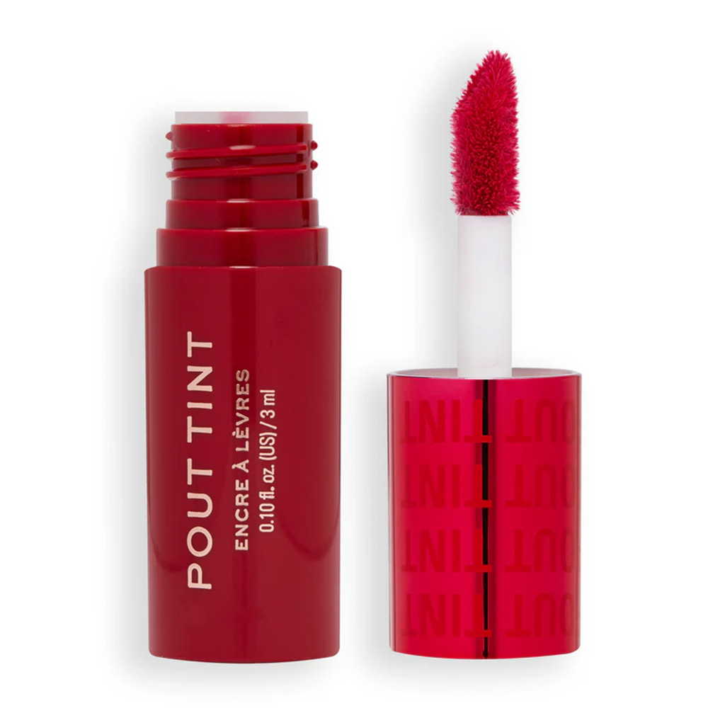 Makeup Revolution, Pout Tint, Long-lasting vibrant red lip tint, Sizzlin red