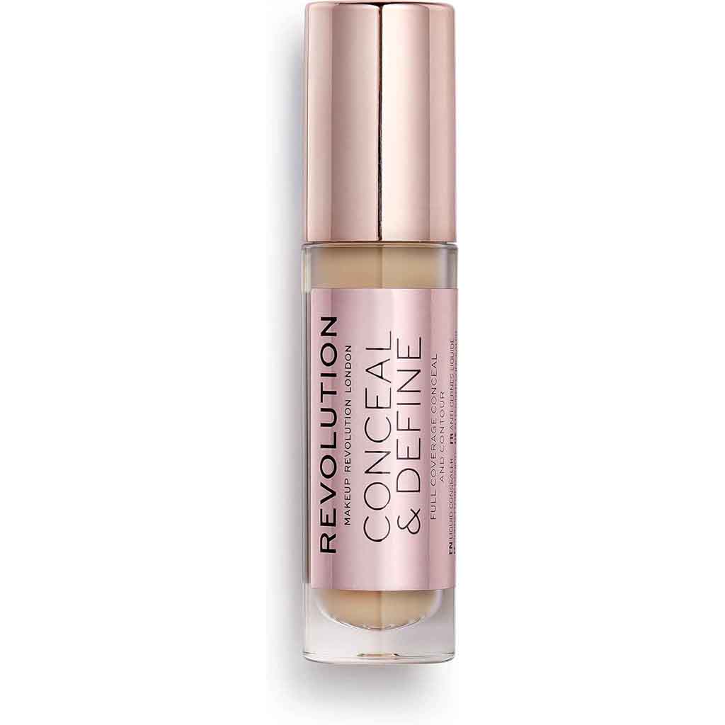 Makeup Revolution, Conceal & Define Concealer C8, Full coverage liquid concealer for blemishes