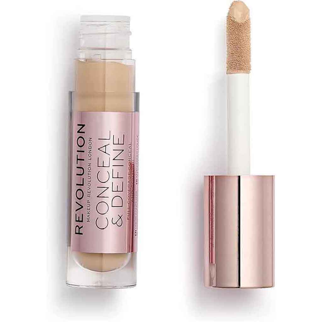 Makeup Revolution, Conceal & Define Concealer C8, Full coverage liquid concealer for blemishes