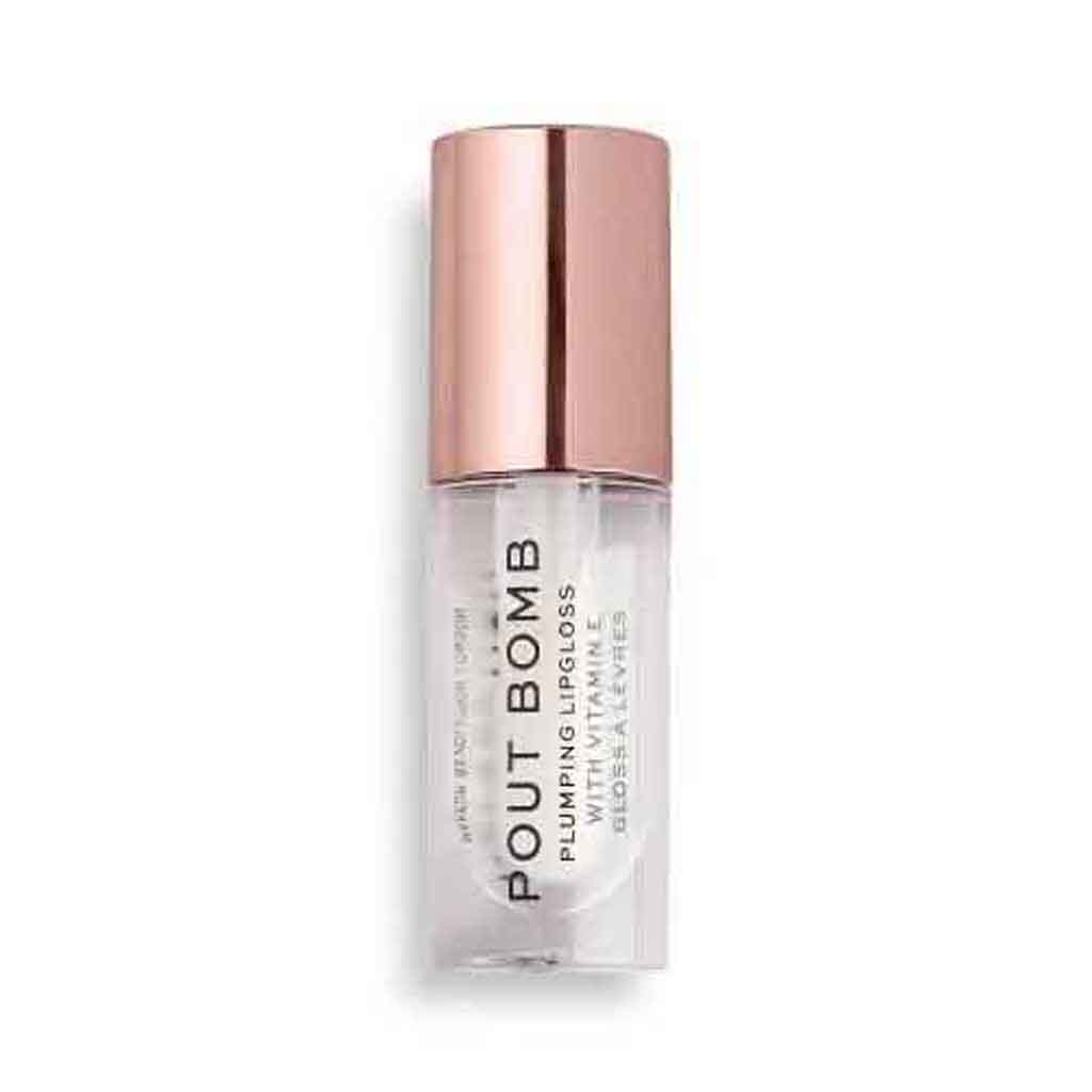 Makeup Revolution, Pout bomb plumping gloss glaze clear, Hydrating clear lip gloss with plumping effect
