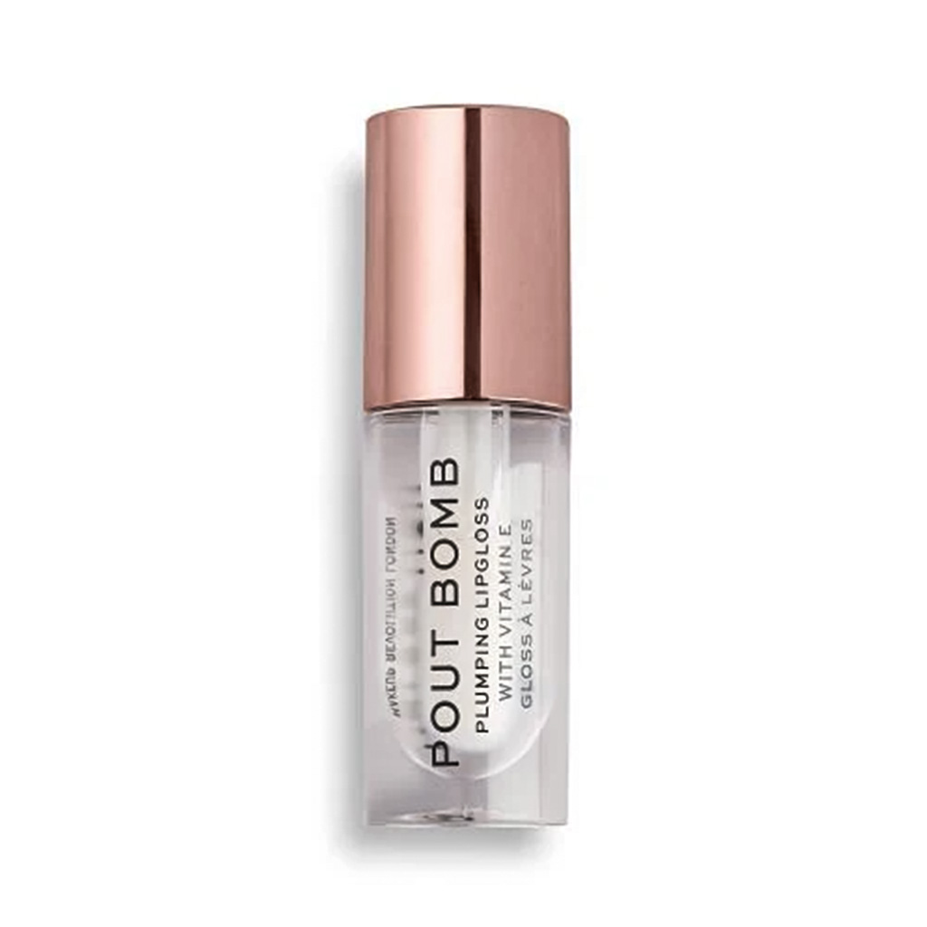 Makeup Revolution, Pout bomb plumping gloss glaze clear, Hydrating clear lip gloss with plumping effect