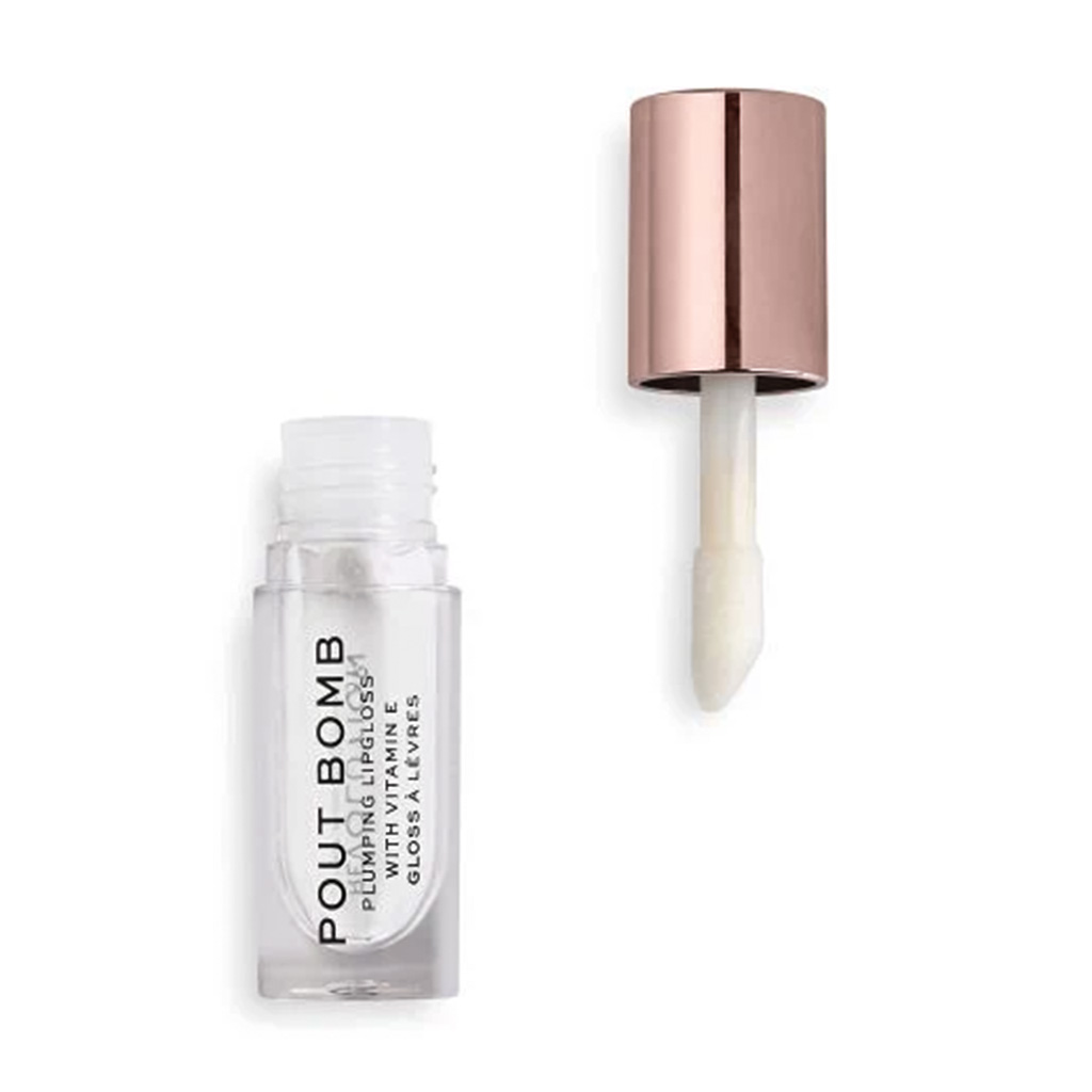 Makeup Revolution, Pout bomb plumping gloss glaze clear, Hydrating clear lip gloss with plumping effect