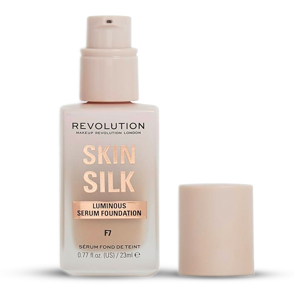Makeup Revolution, Skin Silk Serum Foundation F7, Medium coverage foundation with skin nourishing serum