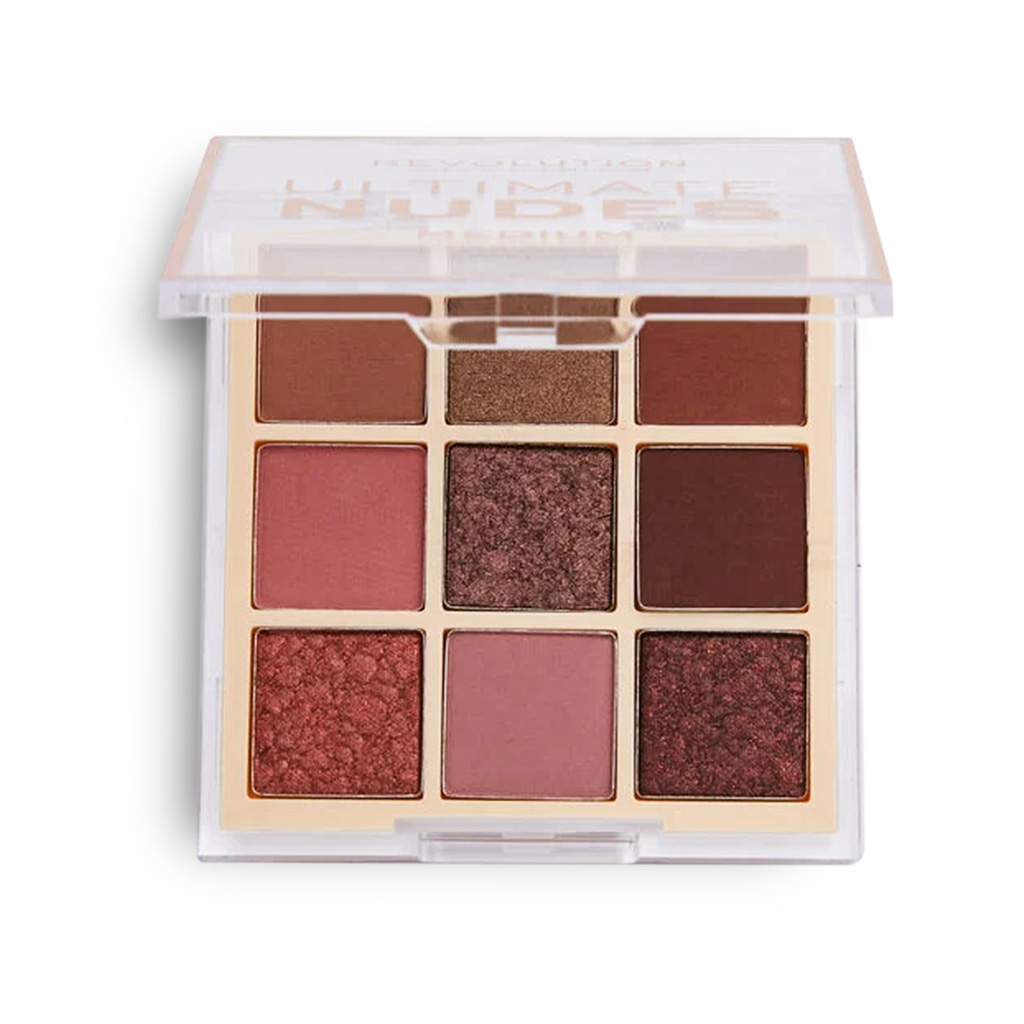Makeup Revolution, Ultimate Nudes Shadow Palette, Medium tone versatile neutral eyeshadows