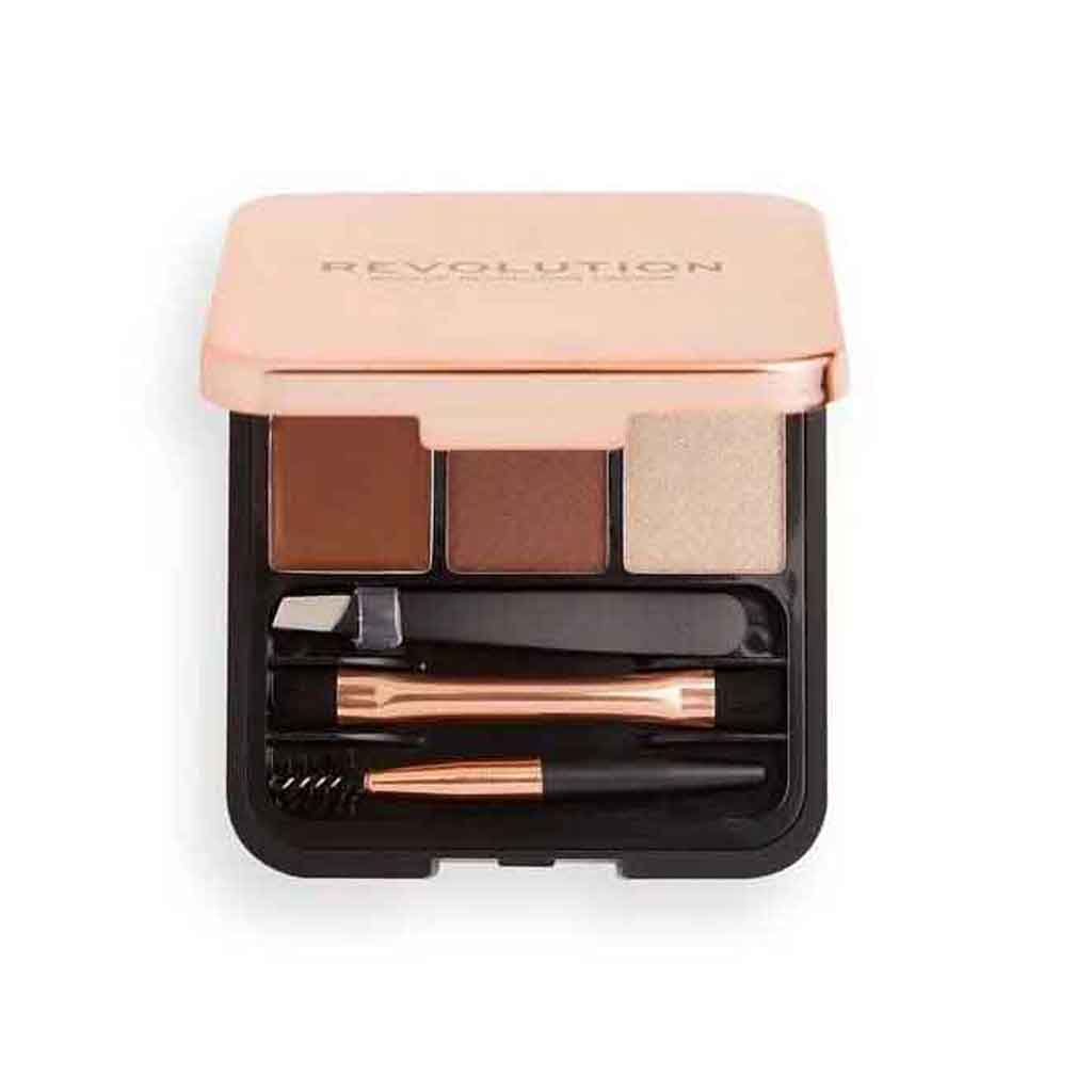 Makeup Revolution, Brow sculpt kit medium brown, Complete eyebrow shaping and defining kit