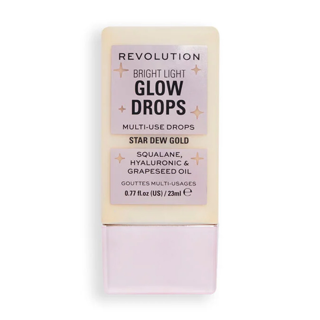 Makeup Revolution, Bright light glow drops golden star dew, Illuminating liquid highlighter for radiant skin
