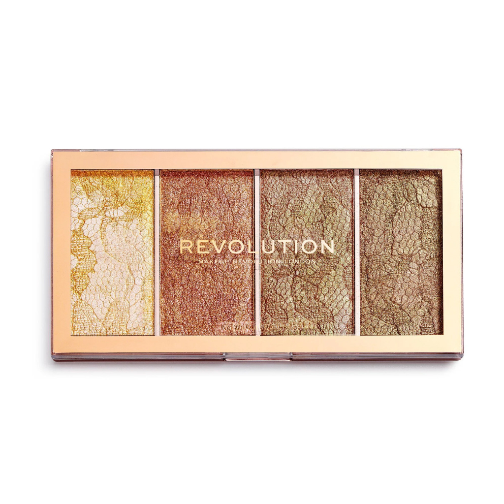 Makeup Revolution, Vintage Lace Highlighter Palette, Multi-shade face illuminator for glowing effect