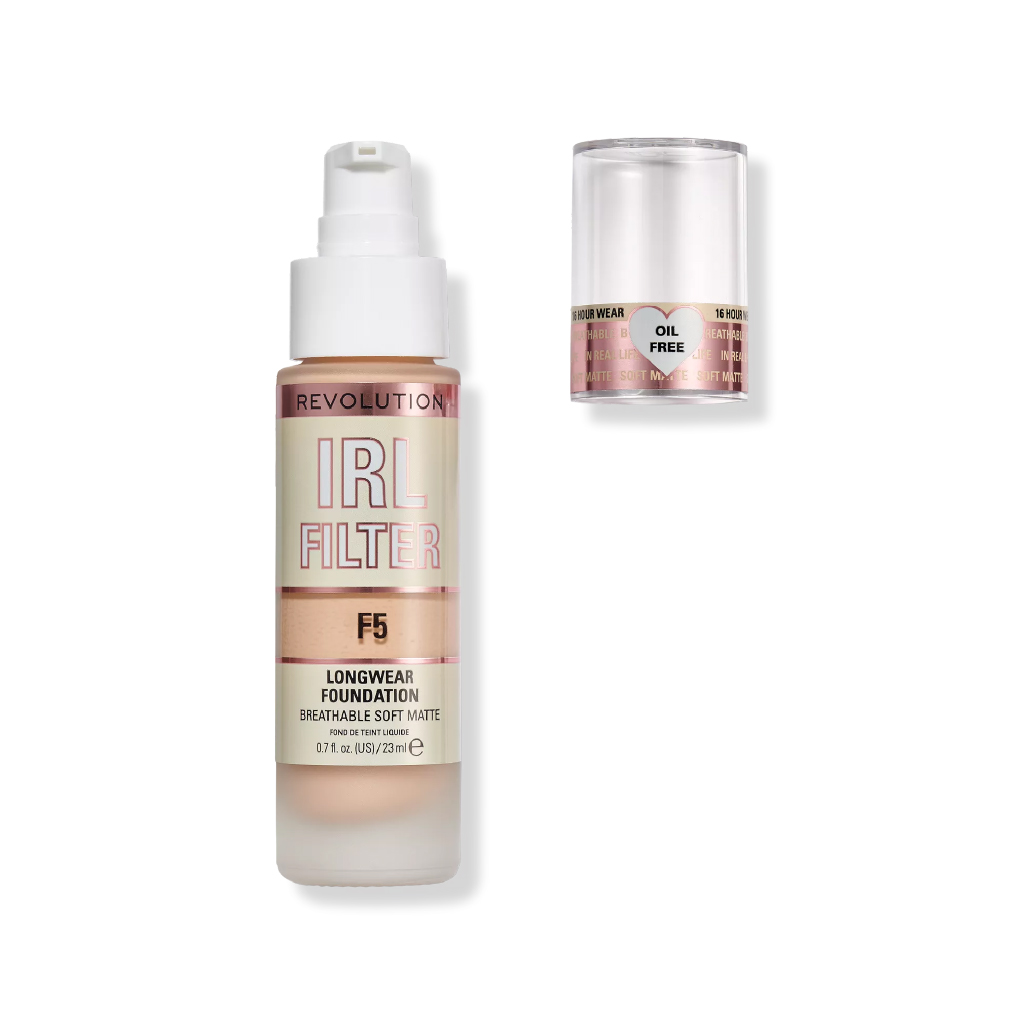 Makeup Revolution, IRL Filter Longwear Foundation, F5, Full coverage long-lasting foundation
