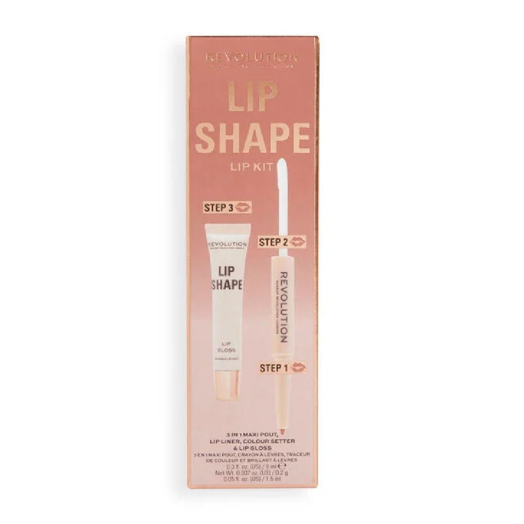 Makeup Revolution, Lip Lift Kit, Warm nude lip plumping and shaping kit