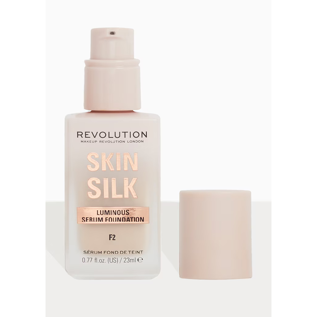 Makeup Revolution, Skin Silk Serum Foundation F2, Lightweight foundation with hydrating serum