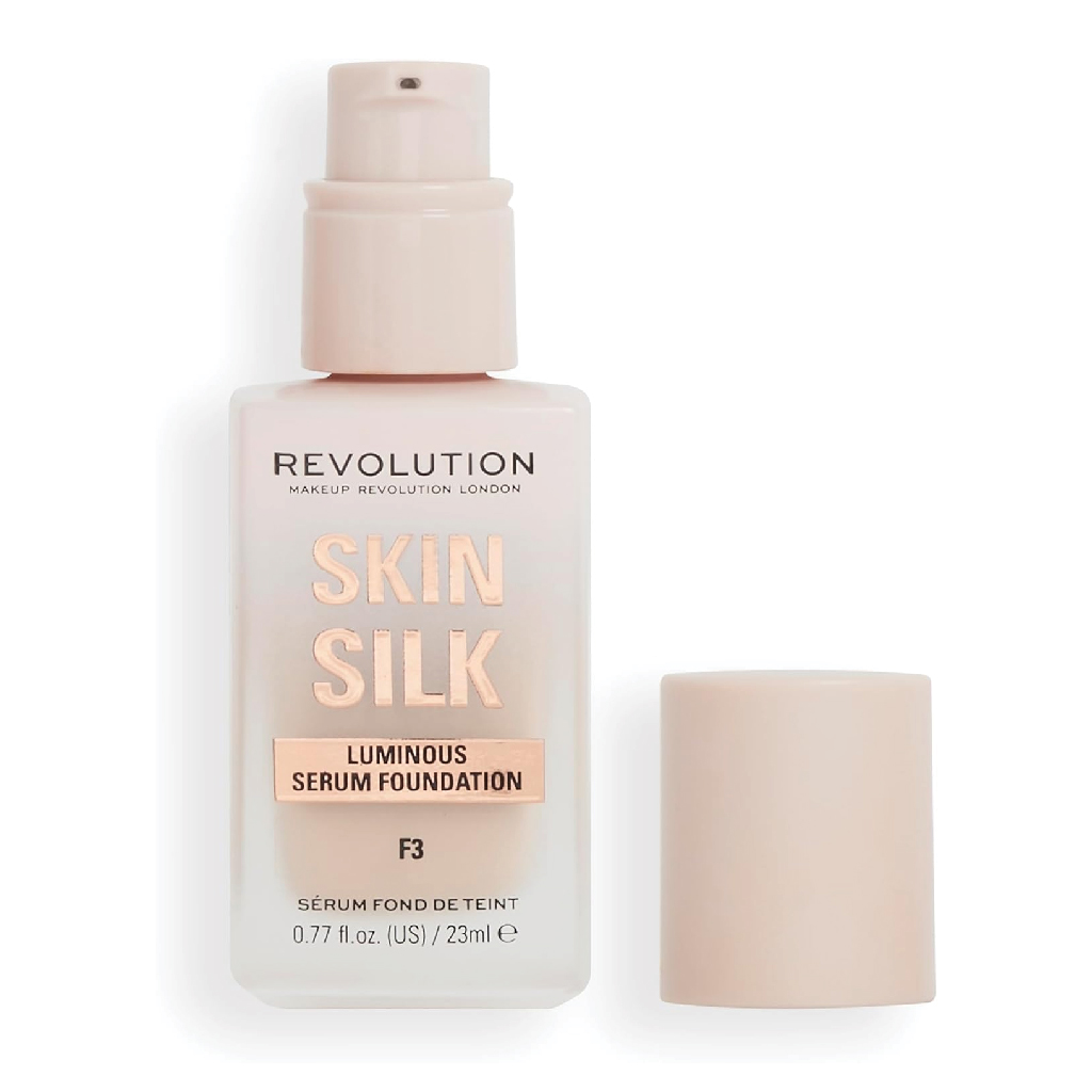 Makeup Revolution, Skin Silk Serum Foundation F3, Lightweight hydrating foundation with serum benefits