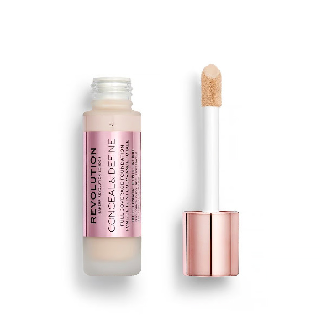 Makeup Revolution, Conceal & Define Foundation F2, Full coverage foundation with matte finish