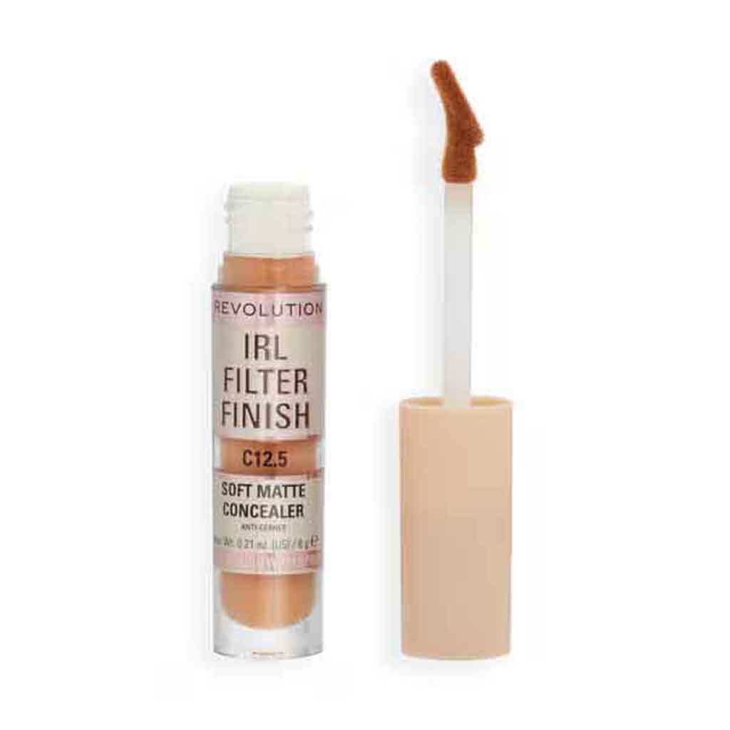 Makeup Revolution, Irl Filter Finish Concealer C12.5, Lightweight full coverage concealer for natural look