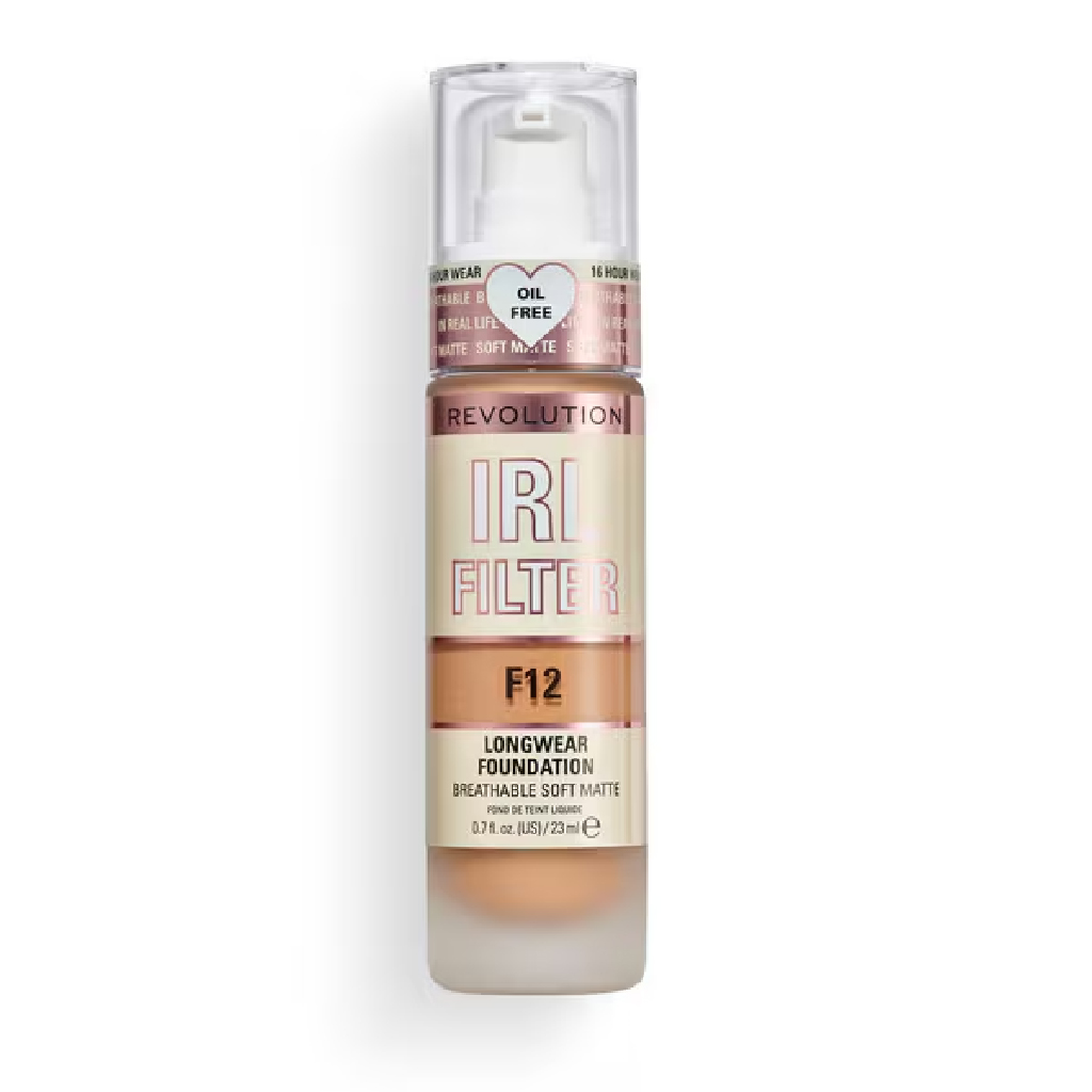 Makeup Revolution, Filter Longwear Foundation, Long-lasting foundation with natural finish, Shade F12