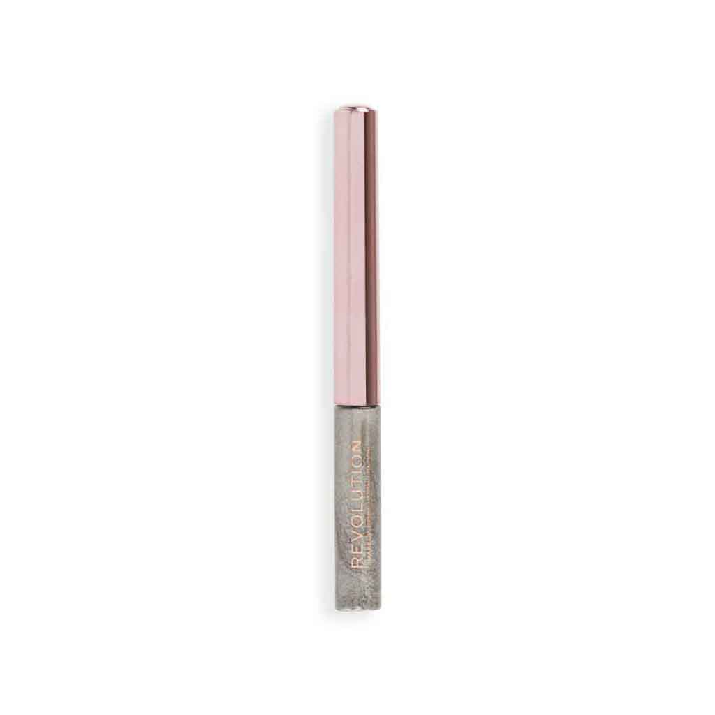 Makeup Revolution, Super Flick Liquid Eyeliner Silver, Metallic silver liquid eyeliner for bold eyes