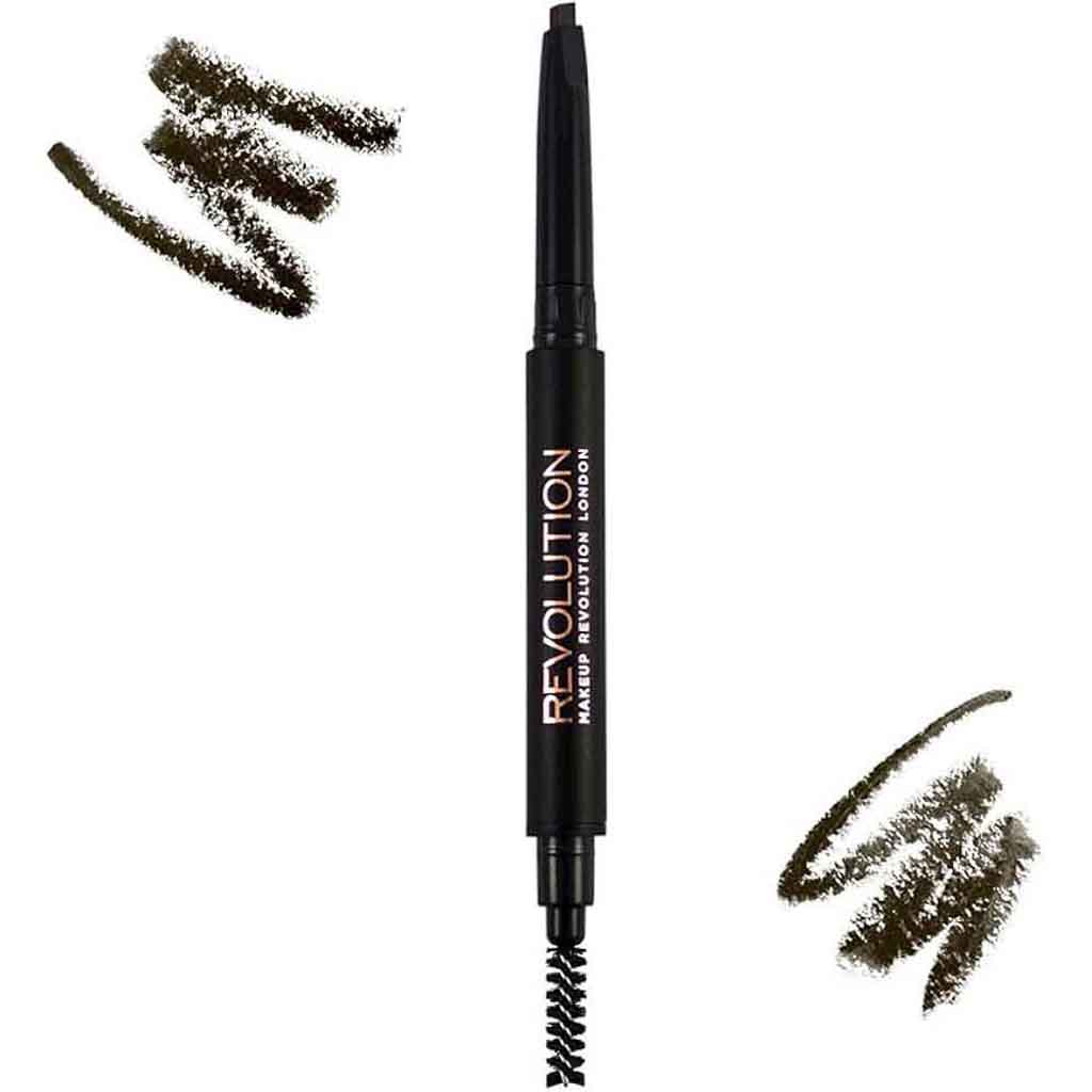Makeup Revolution, Duo Brow Definer Pencil, Dual-ended brown pencil for natural brow shaping