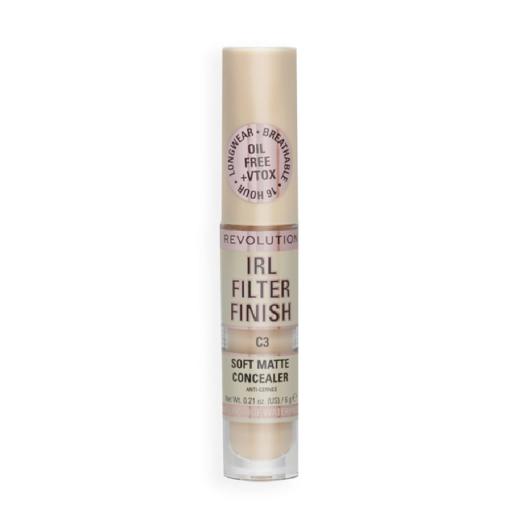 Makeup Revolution, IRL Filter Finish Concealer, Lightweight full coverage concealer C3