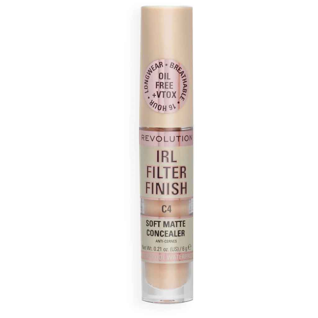 Makeup Revolution, IRL Filter Finish Concealer C4, Medium coverage concealer for natural finish