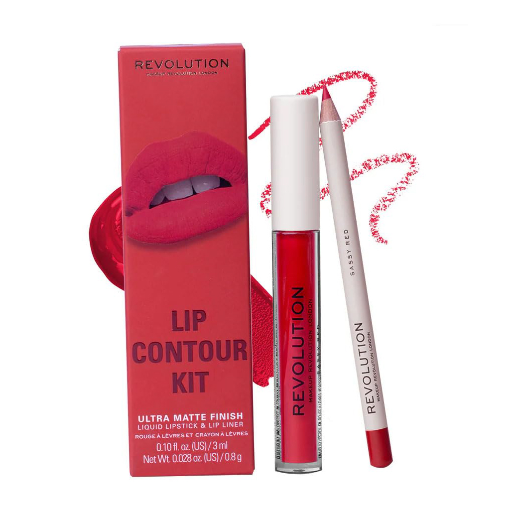 Makeup Revolution, Lip Contour Kit, Complete lip liner and filler in Sassy Red