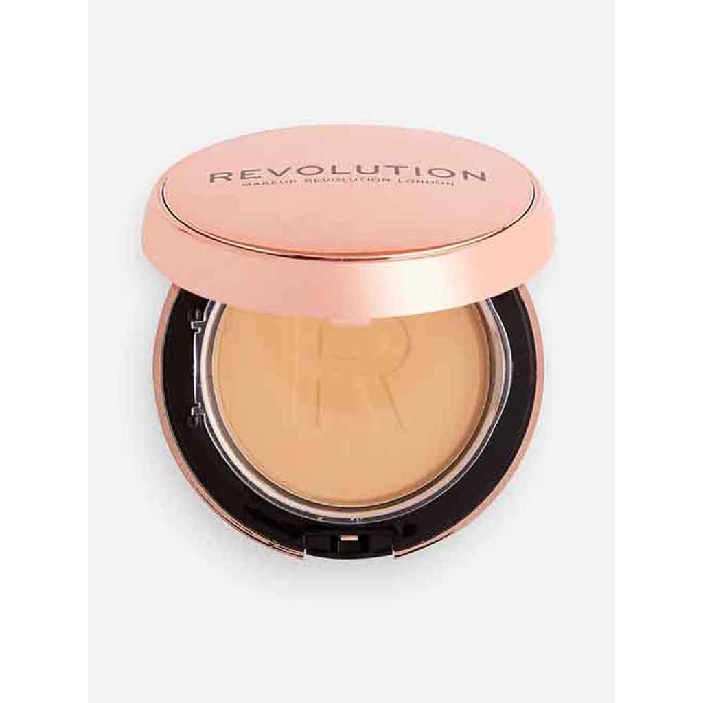 Makeup Revolution, Conceal & Define Powder Foundation, High coverage matte finish foundation, p9.5