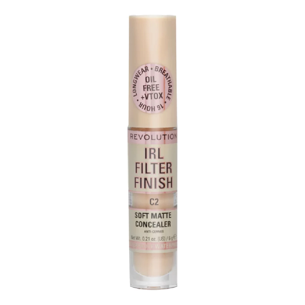Makeup Revolution, IRL Filter Finish Concealer C2, Medium coverage concealer for brightening