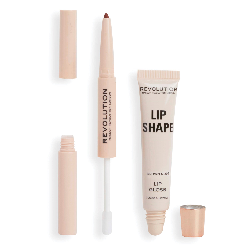 Makeup Revolution, Lip Lift Kit Brown Nude, Lip plumping and contouring kit