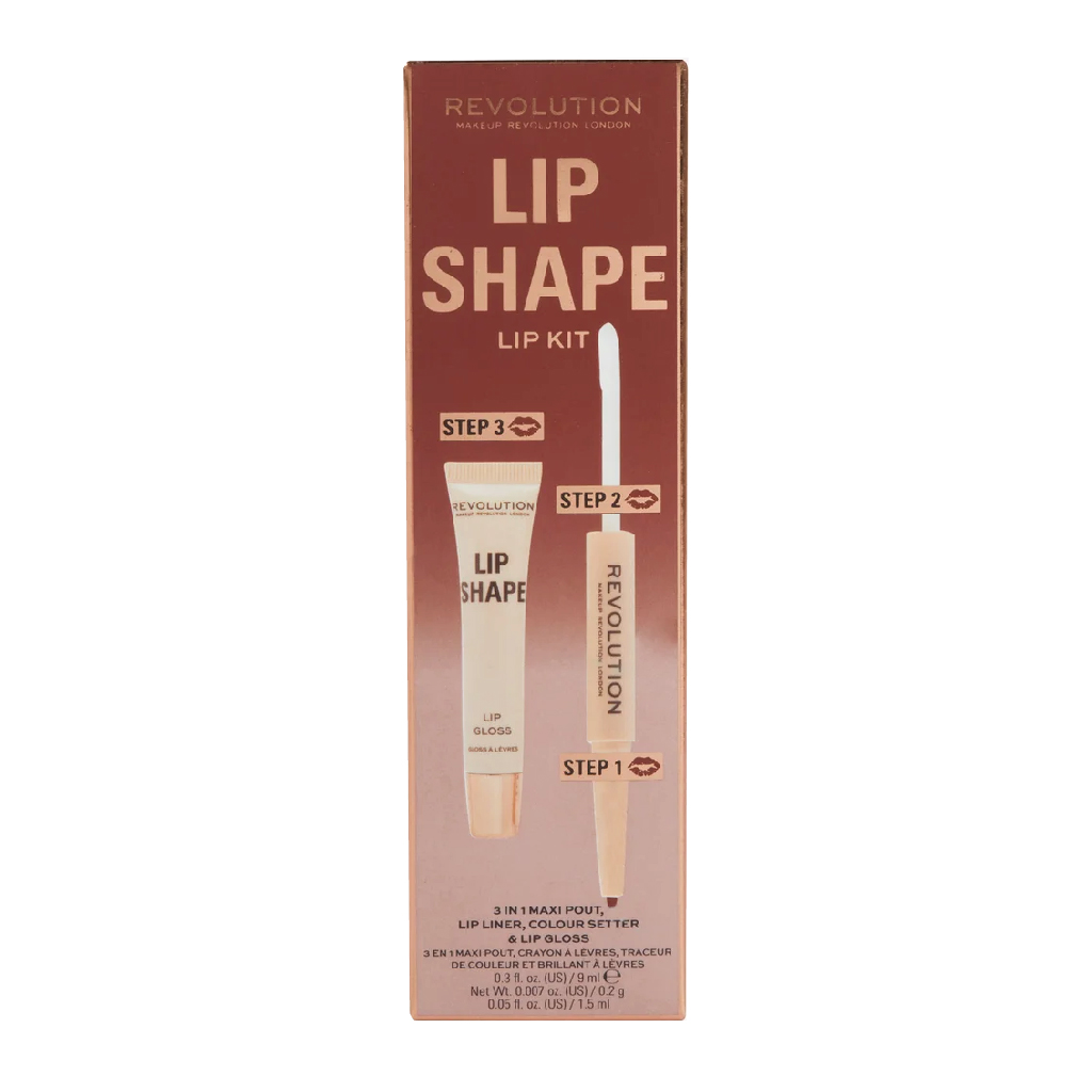 Makeup Revolution, Lip Lift Kit Brown Nude, Lip plumping and contouring kit