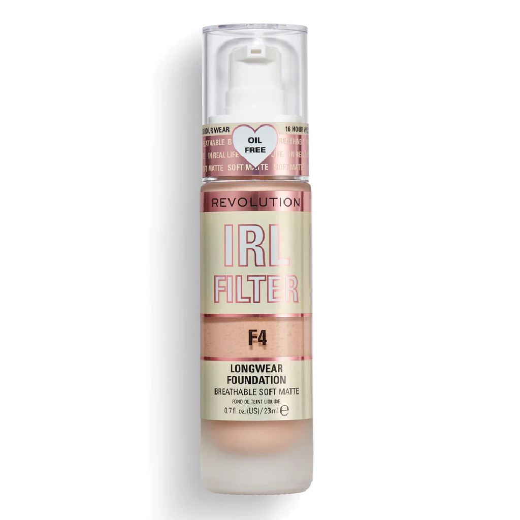 Makeup Revolution, IRL Filter Longwear Foundation F4, Full coverage long-lasting foundation