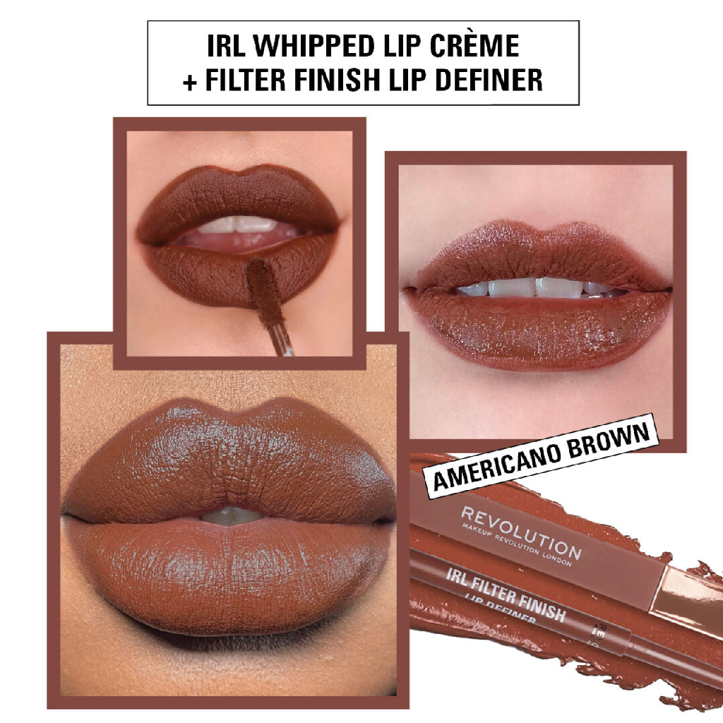 Makeup Revolution, IRL Whipped Lip Crème Americano Brown, Lightweight whipped lip cream
