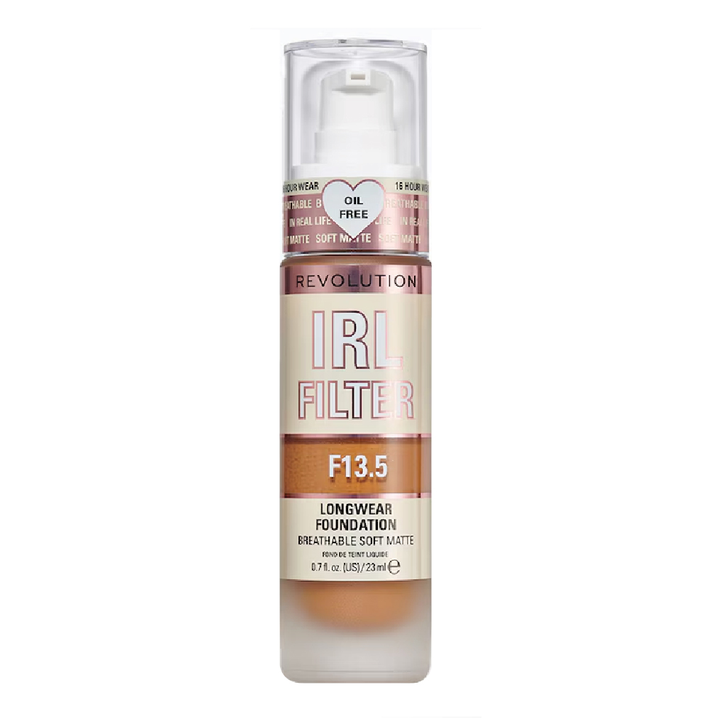 Makeup Revolution, IRL Filter Longwear Foundation F13.5, Full coverage foundation for deep skin tones