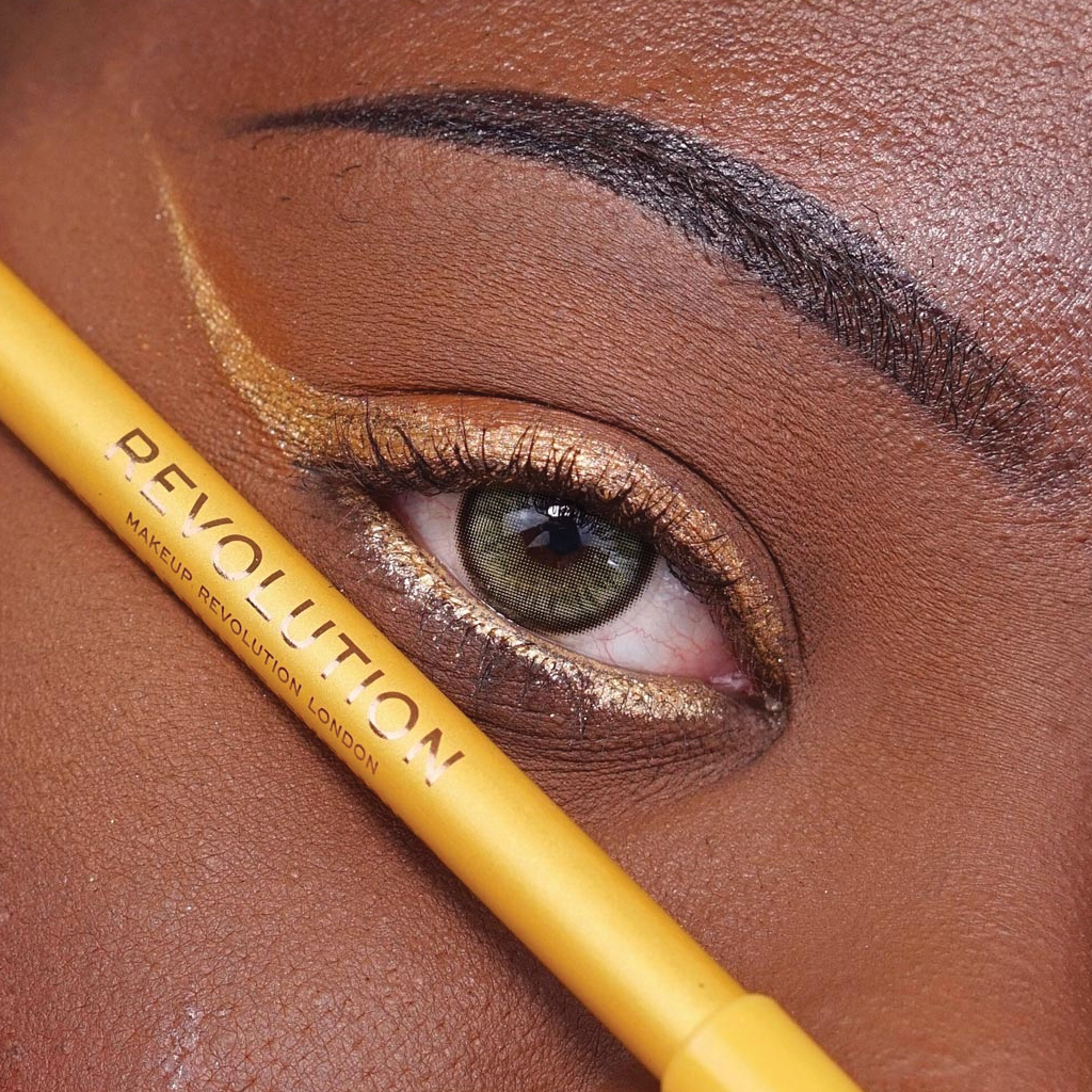 Makeup Revolution, Streamline Waterline Eyeliner Pencil, Metallic gold eye defining pencil