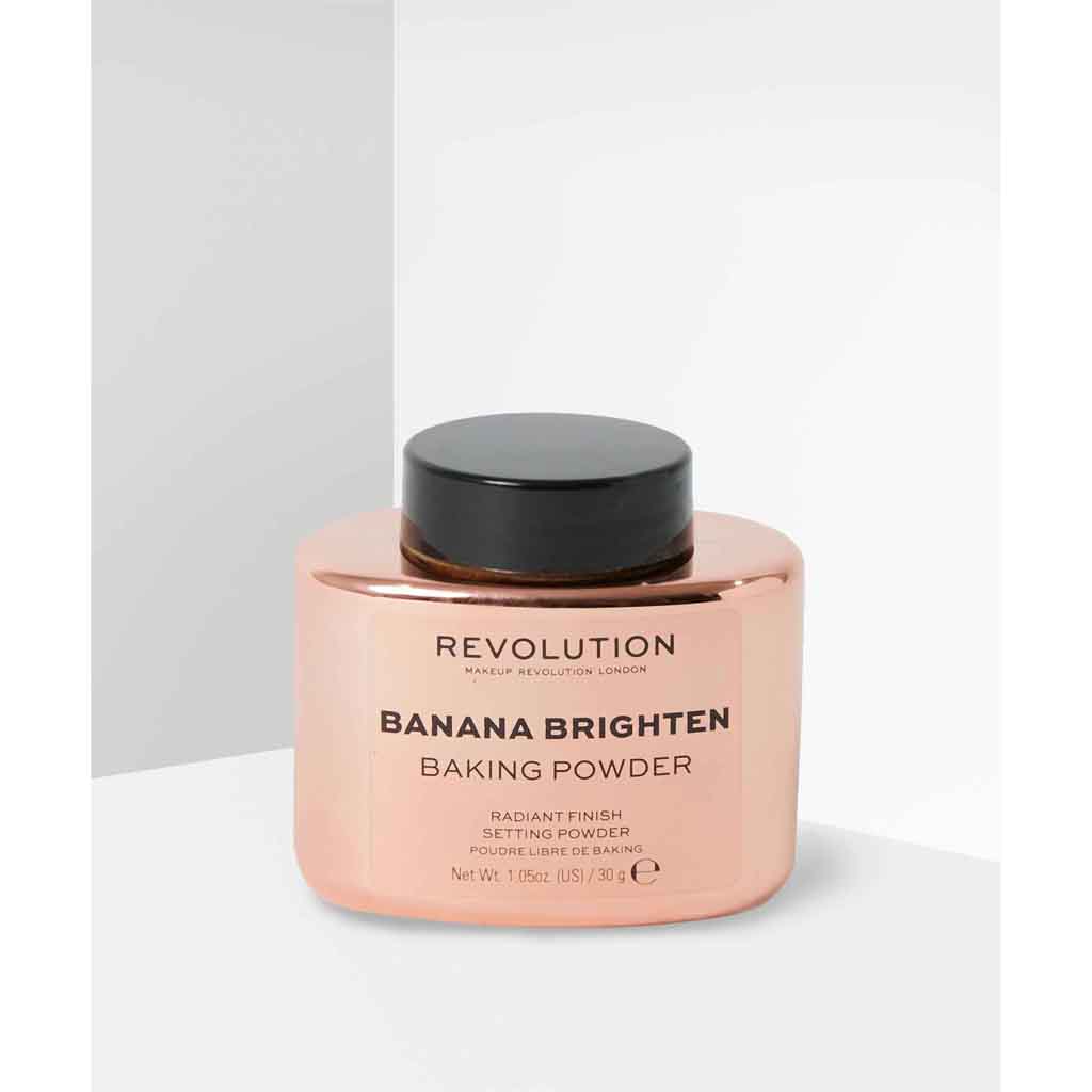 Makeup Revolution, Banana Brighten Baking Powder, Brightening setting powder for flawless finish