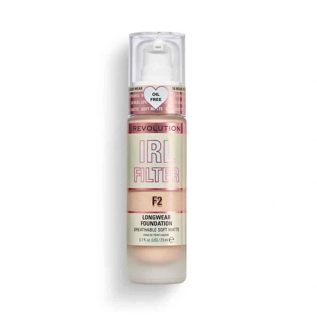 Makeup Revolution, Irl Filter Longwear Foundation, Lightweight long-lasting foundation, F2