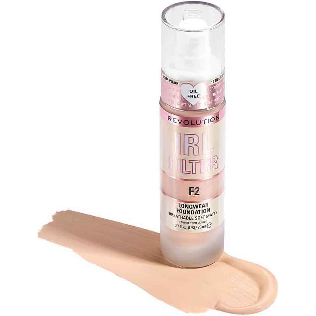 Makeup Revolution, Irl Filter Longwear Foundation, Lightweight long-lasting foundation, F2