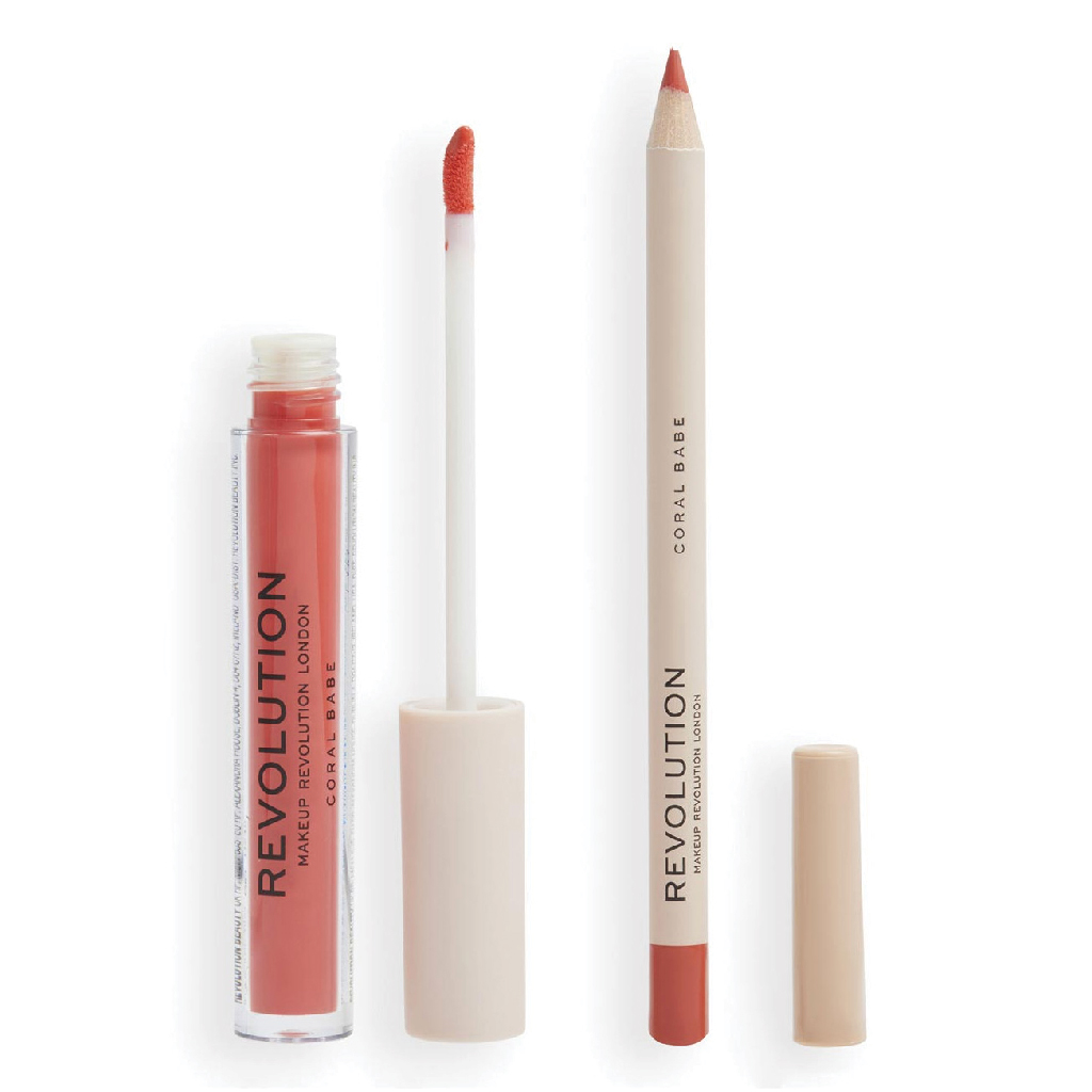 Makeup Revolution, Lip Contour Kit, Coral Babe