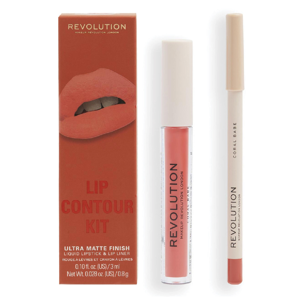 Makeup Revolution, Lip Contour Kit, Coral Babe