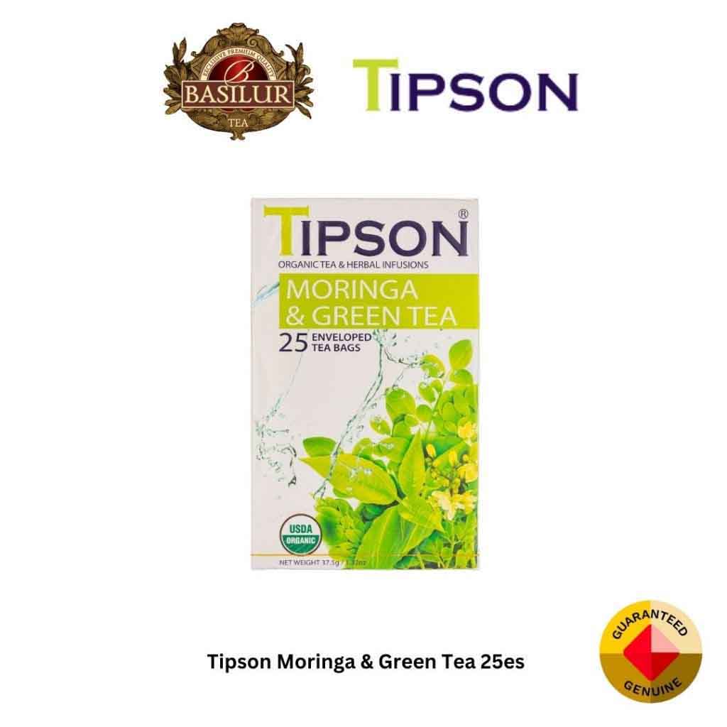Tipson, Moringa and Green Tea, Antioxidant-rich herbal blend, 25 tea bags